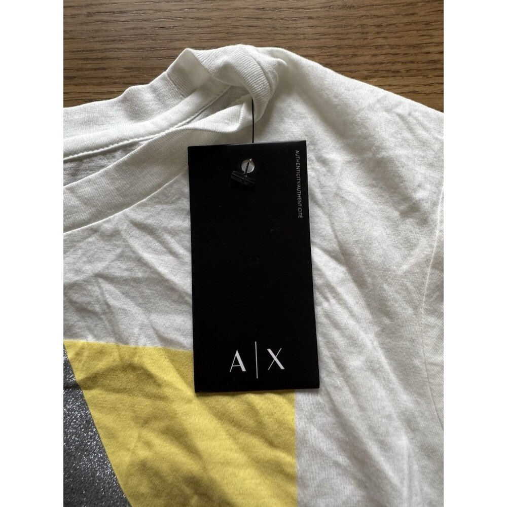 Armani Exchange AX Shirt Women Size Large‎ Cotton Short Sleeve Graphic Print NWT - Picture 6 of 14